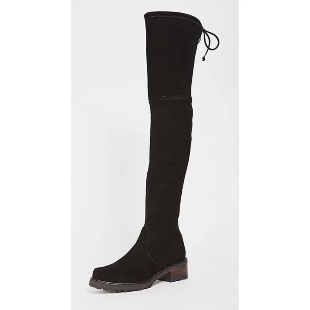 Stuart Weitzman Vanland Over the Knee Boot 9.5 Black NWOT Suede Tall High Lug